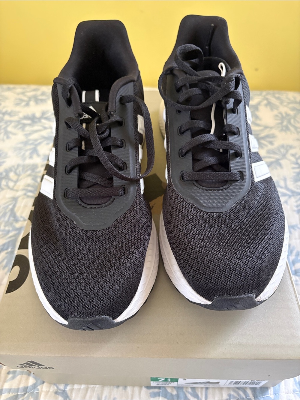 adidas Black and White Mesh Running Shoes Size 7 1/2